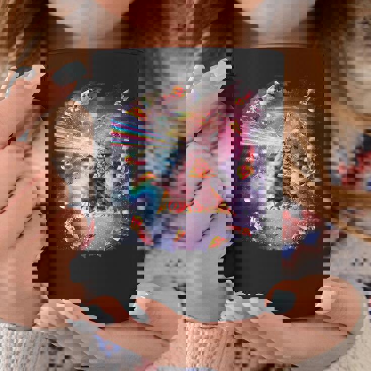 宇宙ピザ猫-レインボーレーザー、タコス、ブリトー コーヒーマグ 面白い贈り物