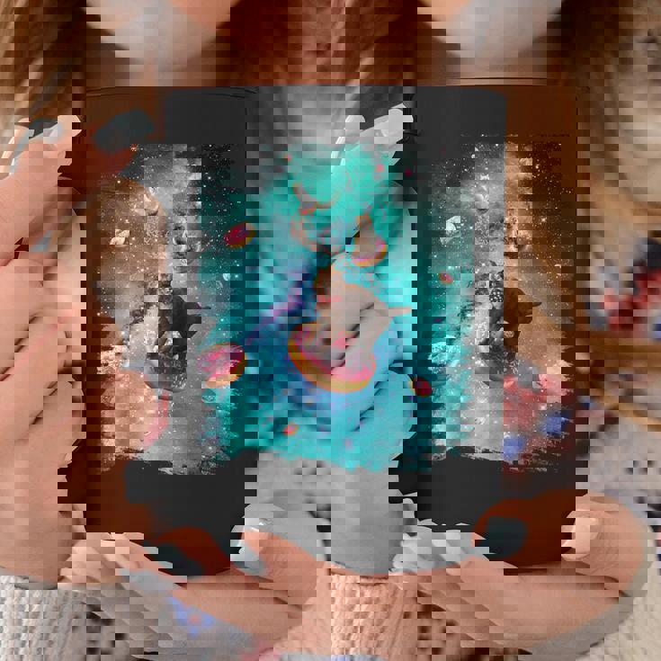 宇宙猫 ドーナツに乗るドーナツ 銀河猫 コーヒーマグ 面白い贈り物