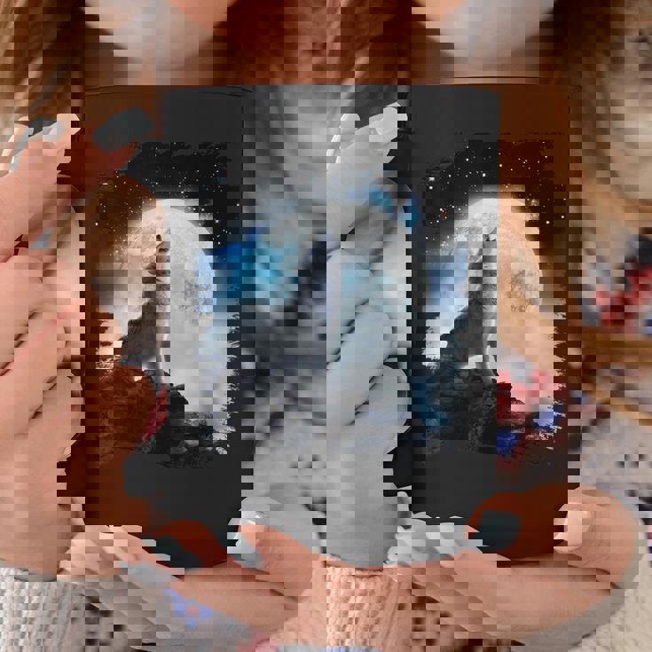 宇宙空間 オオカミ 月に遠吠えするオオカミ コーヒーマグ 面白い贈り物