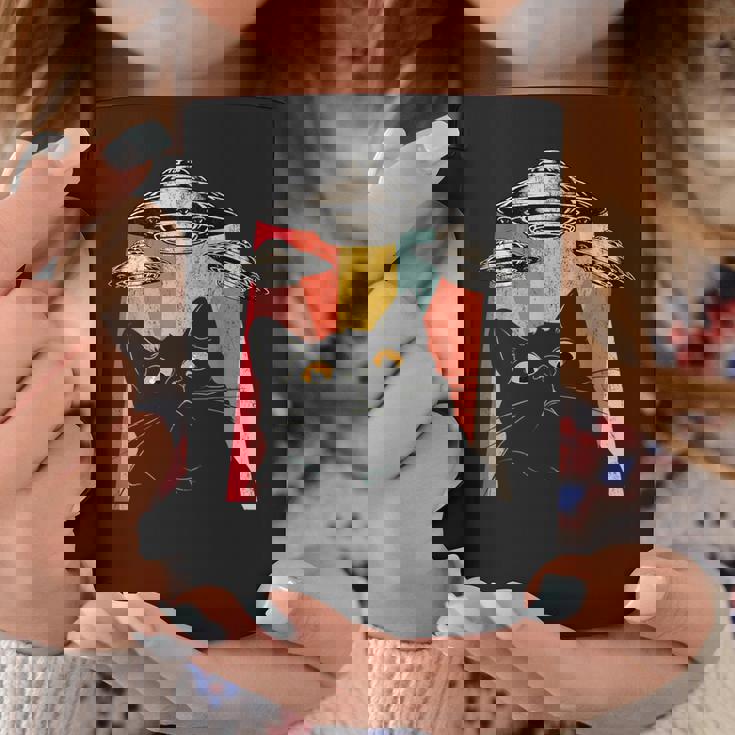 宇宙船 宇宙人 猫 Ufo 黒猫 面白い コーヒーマグ 面白い贈り物