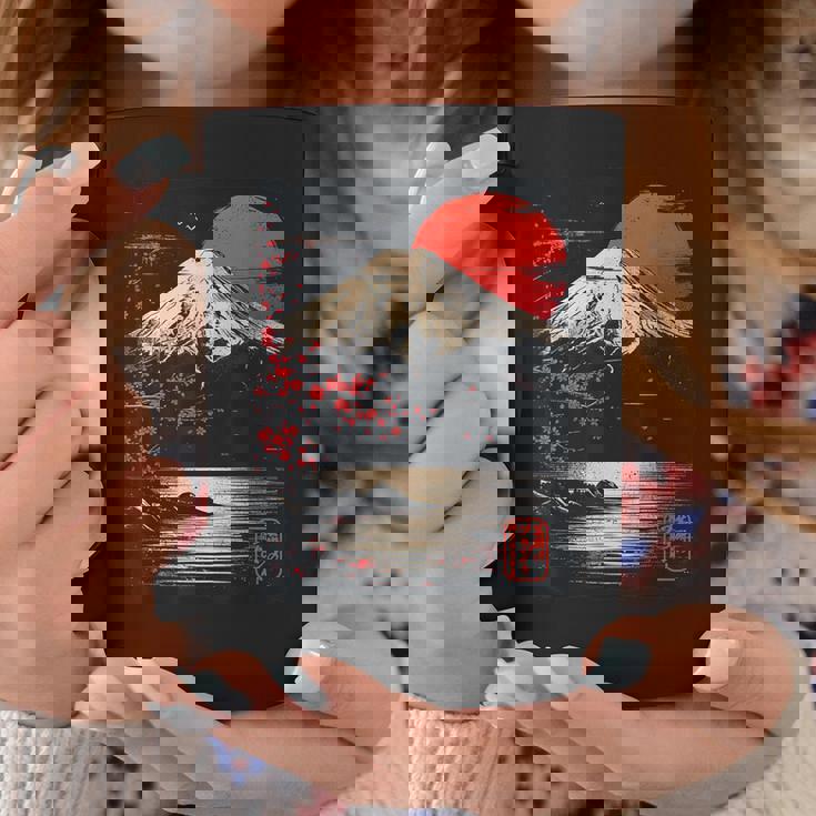 富士山と桜の至福 ヴィンテージ日本美術フュージョンtシャツ コーヒーマグ 面白い贈り物