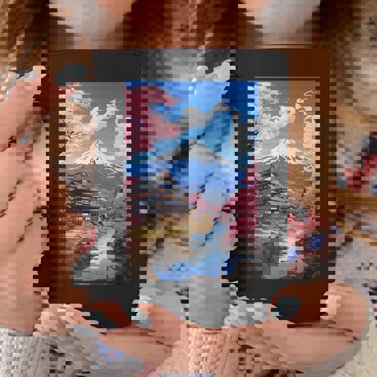 寺と富士山のある日本の風景 コーヒーマグ 面白い贈り物