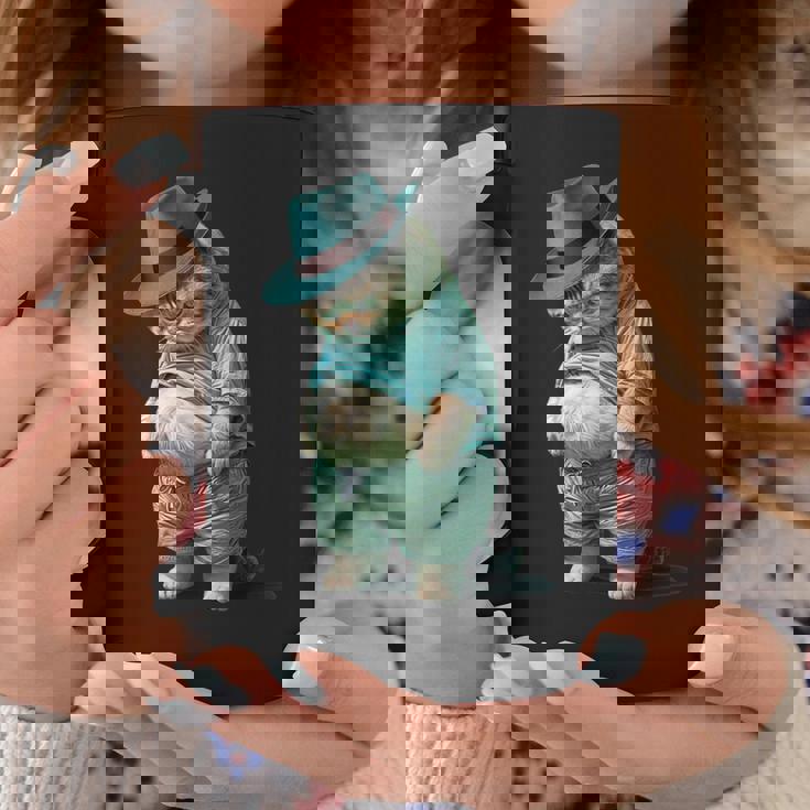 帽子をかぶった面白い太った猫 Ia アート デザイン太った子猫猫愛好家 コーヒーマグ 面白い贈り物