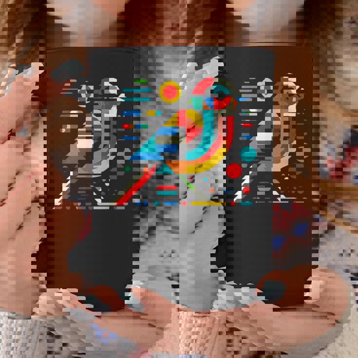 幾何学的 ミニマリズム モダン イラスト スズメ 鳥 アート コーヒーマグ 面白い贈り物