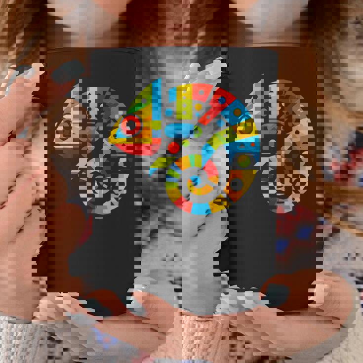 幾何学的ミニマリズム イラスト カメレオン 爬虫類 コーヒーマグ 面白い贈り物