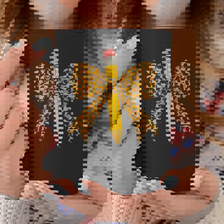 弓鉛筆 ヒョウ柄 初日 新学期 コーヒーマグ 面白い贈り物