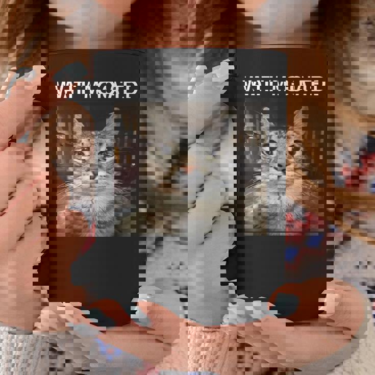 待ってよヤギの愚かな猫のミーム コーヒーマグ 面白い贈り物