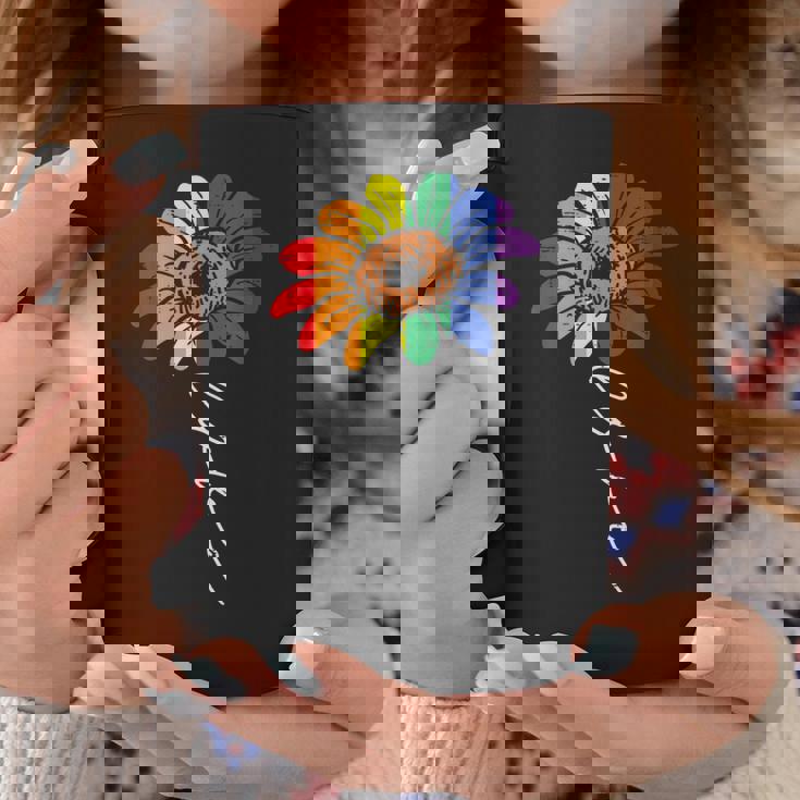 愛のヒマワリ 花柄 Lgbtq レインボーフラッグ ゲイプライド アライ コーヒーマグ 面白い贈り物