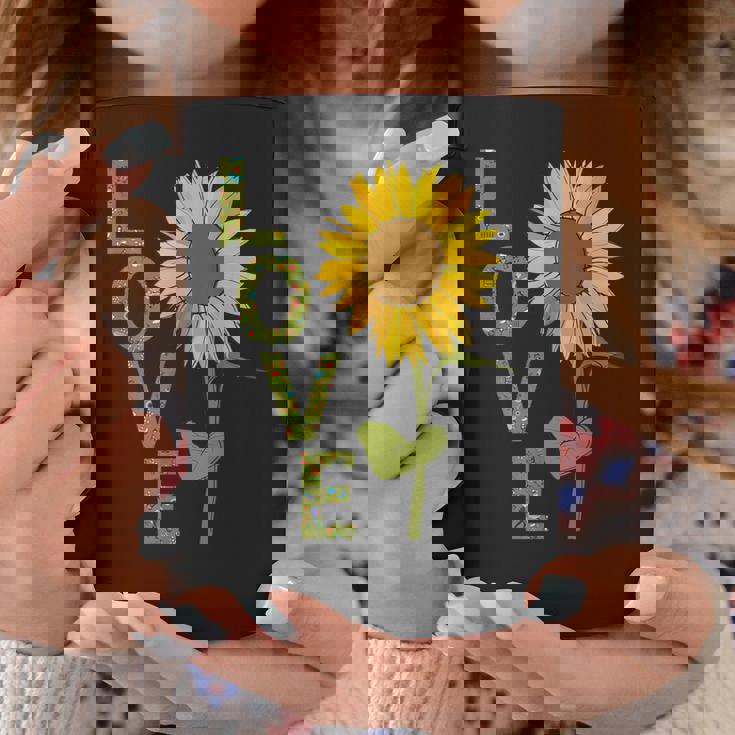 愛の大きなひまわりを作る庭師 コーヒーマグ 面白い贈り物