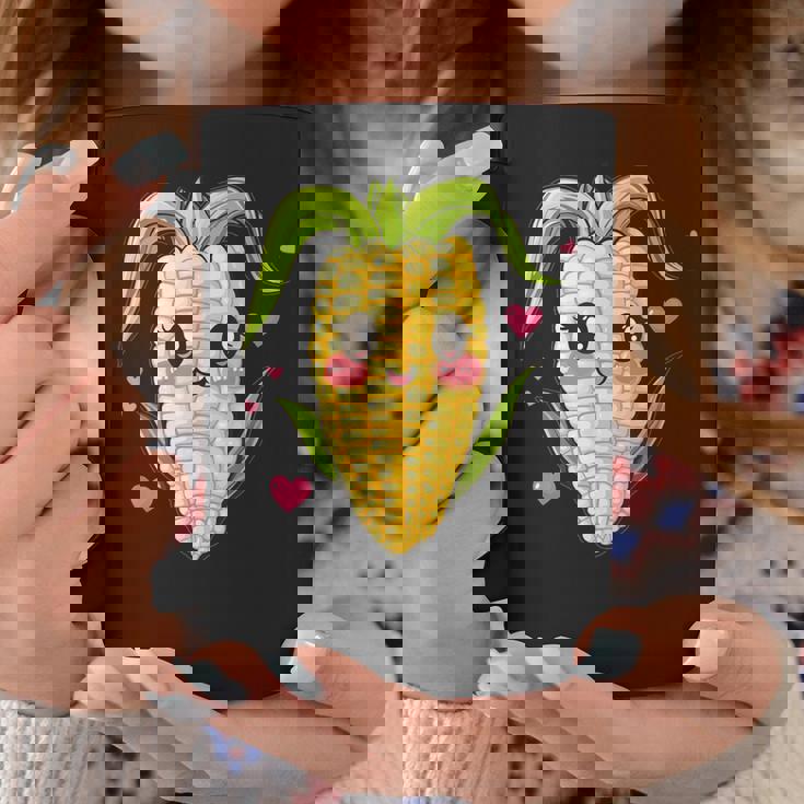 愛らしいかわいいコーンのハート付き。 コーヒーマグ 面白い贈り物