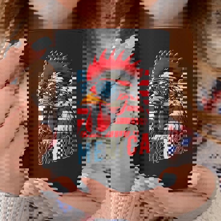 愛国心が強いチキンメリカ アメリカ国旗 鶏好き 7月4日 コーヒーマグ 面白い贈り物