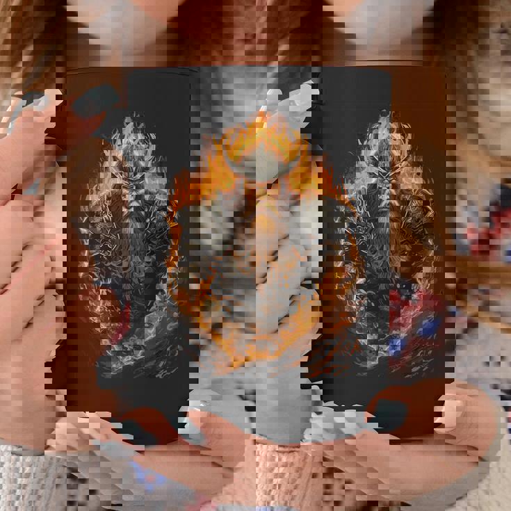 戦いの最中の獰猛なヴァイキング戦士 コーヒーマグ 面白い贈り物