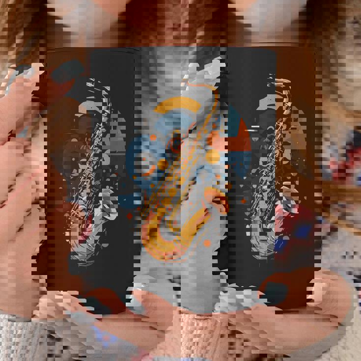 抽象音楽家 ジャズ サックス プレーヤー カラフル コーヒーマグ 面白い贈り物