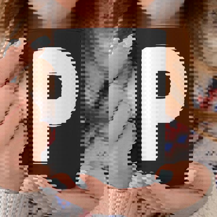 文字p 大文字 アルファベット モノグラム イニシャル コーヒーマグ 面白い贈り物