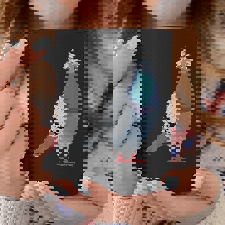 新聞帽子をかぶった鳩 コーヒーマグ 面白い贈り物