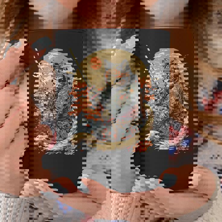 日本のサムライキャットプリント コーヒーマグ 面白い贈り物