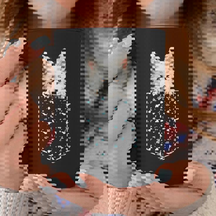 日本のスピッツ犬ポケット犬顔ペット愛好家 コーヒーマグ 面白い贈り物