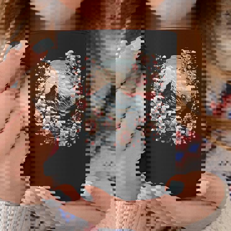 日本の桜 ピンク 桜 富士山 自然 アート コーヒーマグ 面白い贈り物