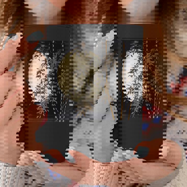 日本の竹と月 長袖tシャツ コーヒーマグ 面白い贈り物