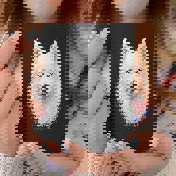 日本スピッツ 犬 モチーフ ペットアート 青い目 日本スピッツ コーヒーマグ 面白い贈り物