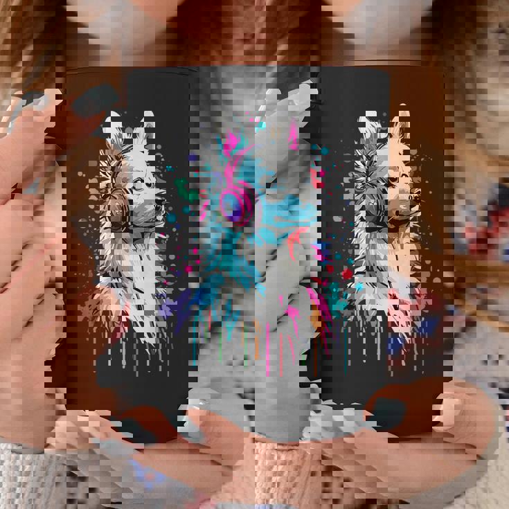 日本スピッツ好き ヘッドフォン装着 おもしろい 日本スピッツ コーヒーマグ 面白い贈り物