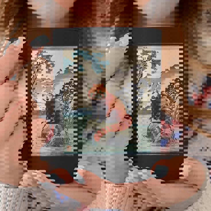 日本美術 レッサーパンダ 京斎 ヴィンテージ 日本 作品 コーヒーマグ 面白い贈り物