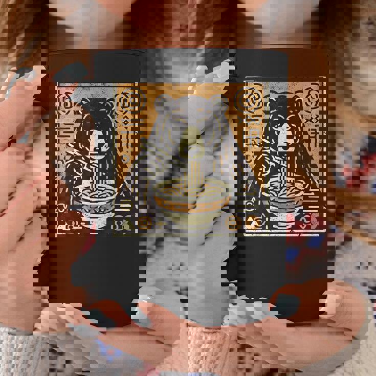 日本美術 野生動物 麺好き かわいい くま ラーメン コーヒーマグ 面白い贈り物