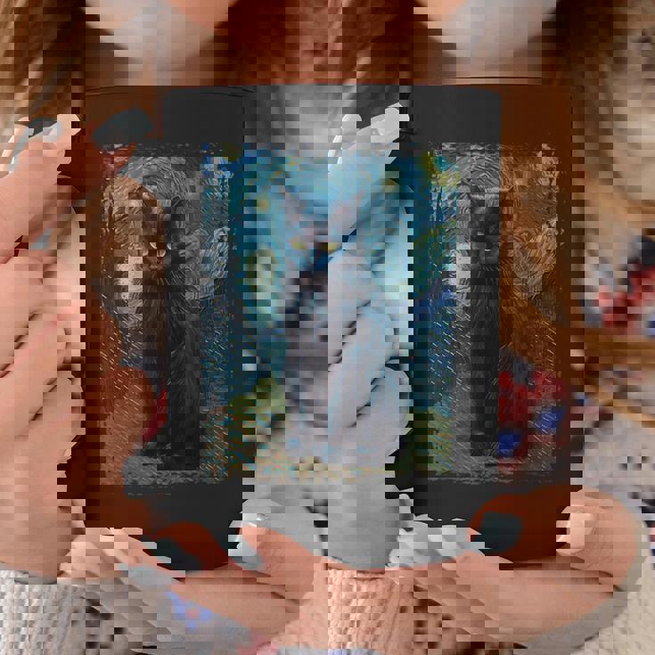 星月夜 ヴィンセント・ヴァン・ゴッホ 黒猫 レトロ絵画 猫 コーヒーマグ 面白い贈り物