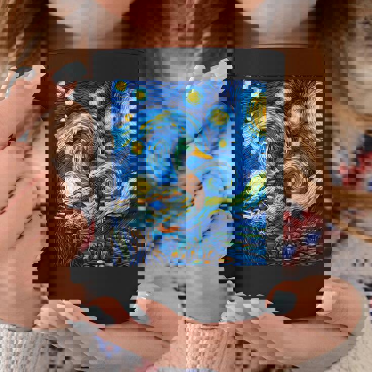 星空の下のアヒル アート グラフィック 誕生日 クリスマス コーヒーマグ 面白い贈り物