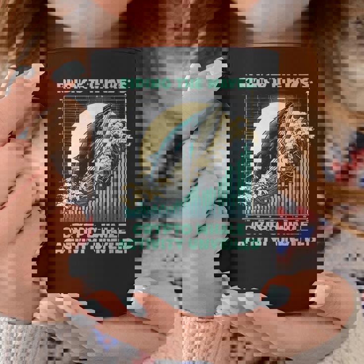 暗号通貨の波に乗るクジラの活動仮想通貨 コーヒーマグ 面白い贈り物
