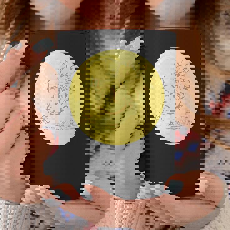 月 に映る 鳥獣戯画 兎 デザイン ウサギ うさぎ メンズ レディース キッズ 和風 和柄 グラフィック コーヒーマグ 面白い贈り物