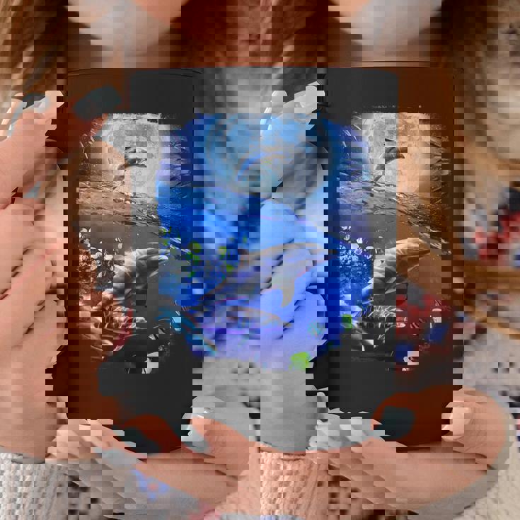 月 イルカ 宇宙 イルカ コーヒーマグ 面白い贈り物