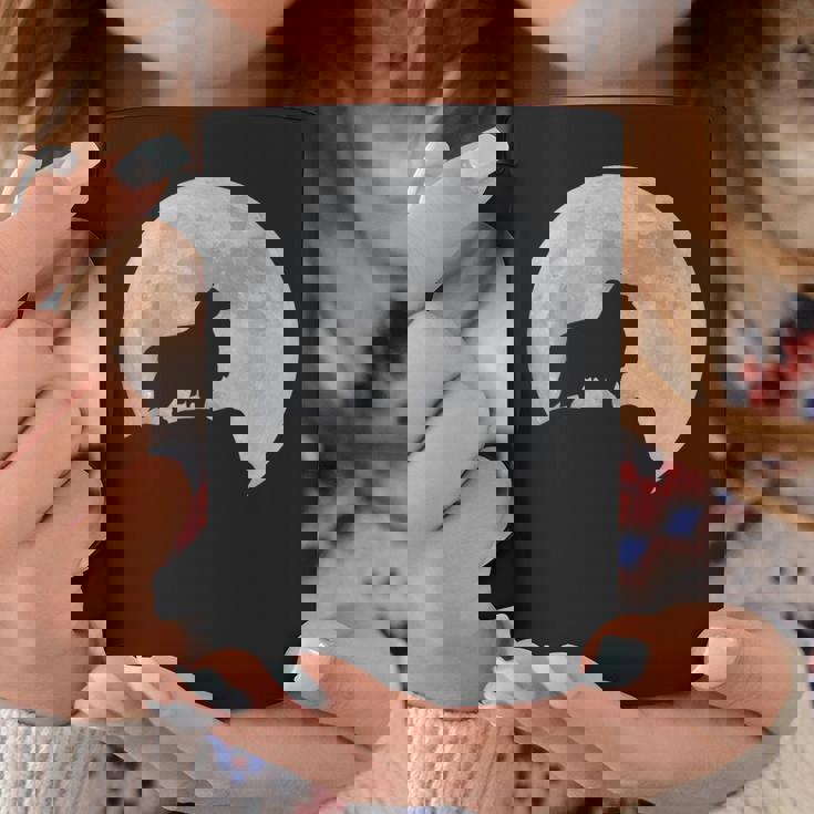 月と犬のシルエット シェルティーシェットランドシープドッグ コーヒーマグ 面白い贈り物