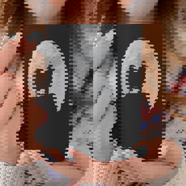 月と犬のシルエット ポンポメラニアン コーヒーマグ 面白い贈り物