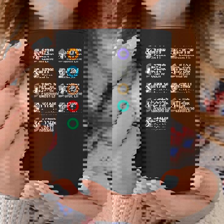 東京地下鉄線 漢字 銀座丸の内 日比谷ゆらく町 コーヒーマグ 面白い贈り物