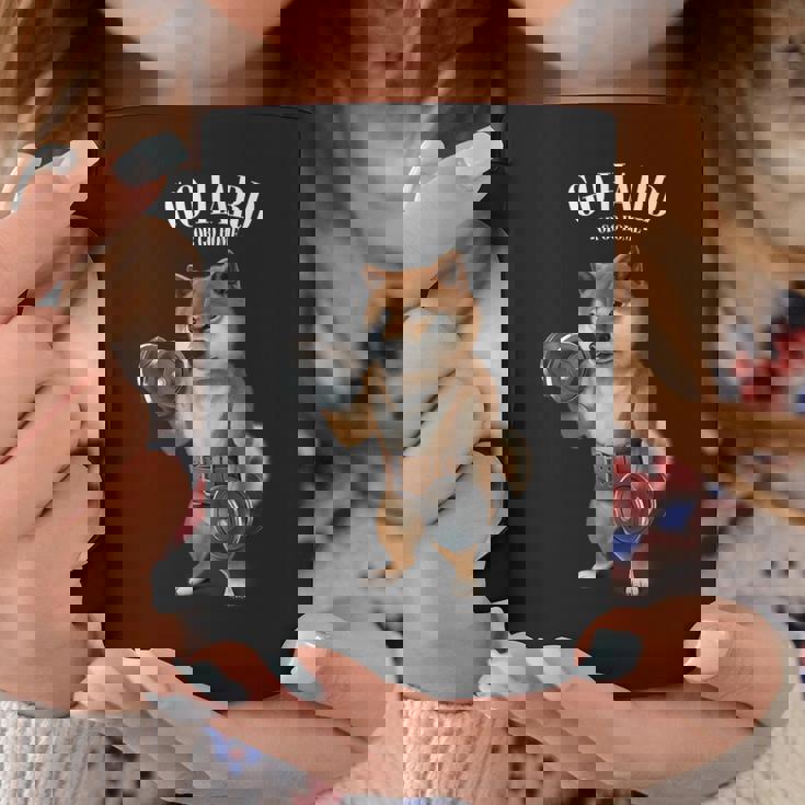 柴犬 筋トレ ダンベル付き フィットネスジム コーヒーマグ 面白い贈り物