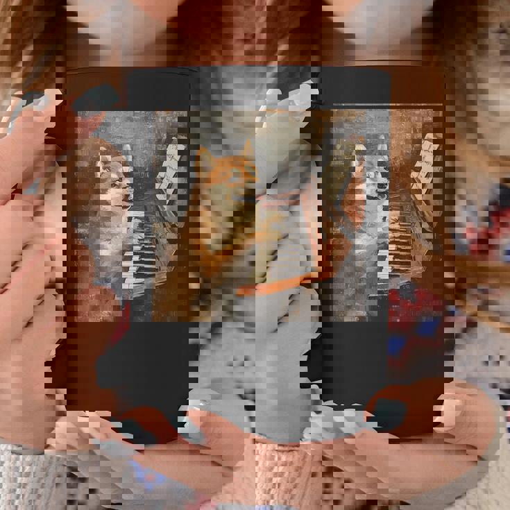 柴犬ピアノ犬 コーヒーマグ 面白い贈り物