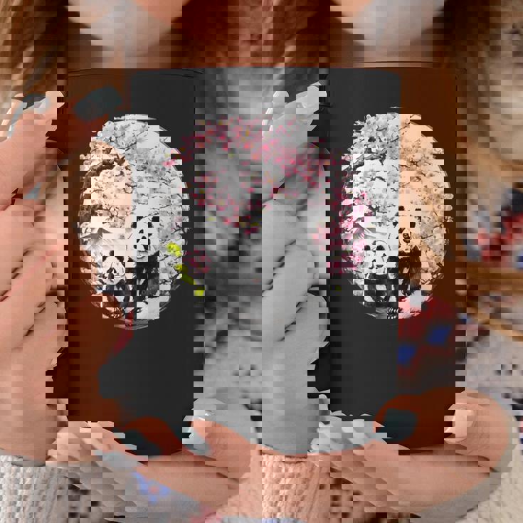 桜 パンダ お花見 親子 春 水墨画 和風 動物 コーヒーマグ 面白い贈り物