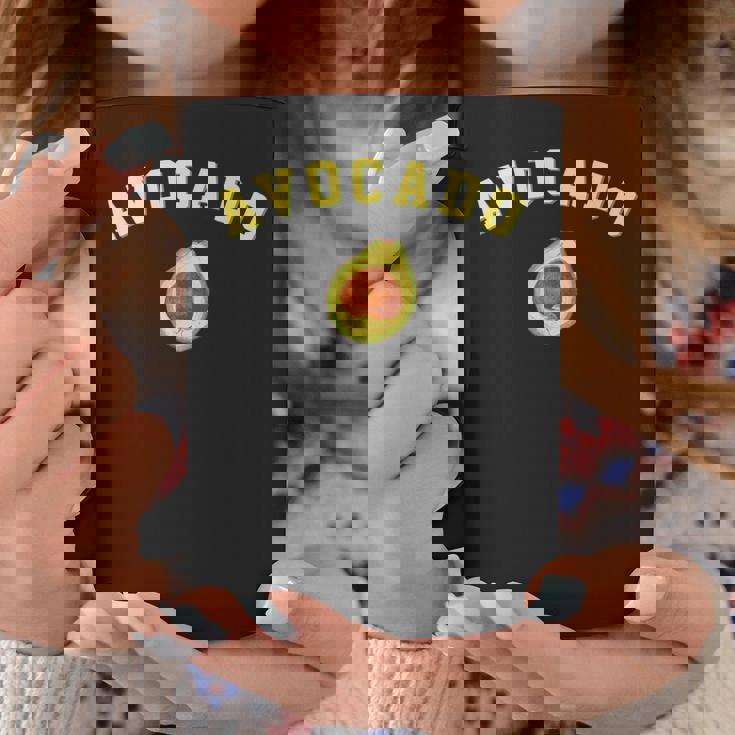 楽しいアボカドの面白いカレッジチームロゴ 英語の言葉 コーヒーマグ 面白い贈り物