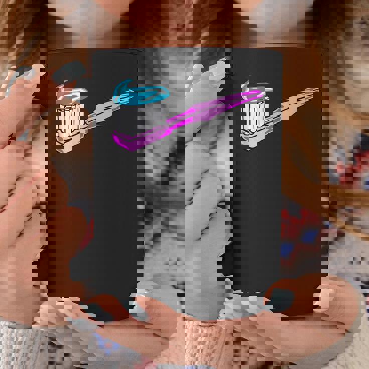 歯磨き粉付きピンク歯ブラシ コーヒーマグ 面白い贈り物