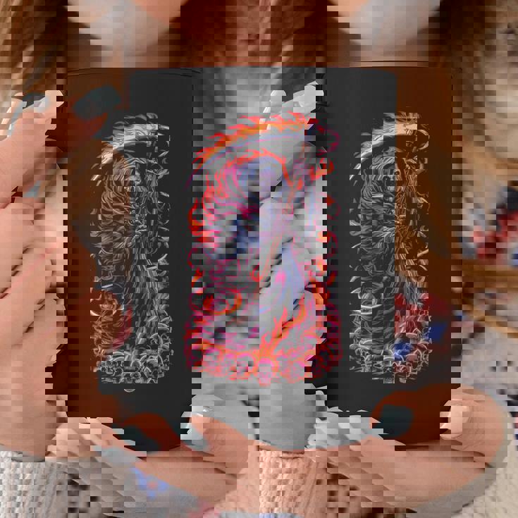 死神 死闘と頭蓋骨 明るいゴス コーヒーマグ 面白い贈り物