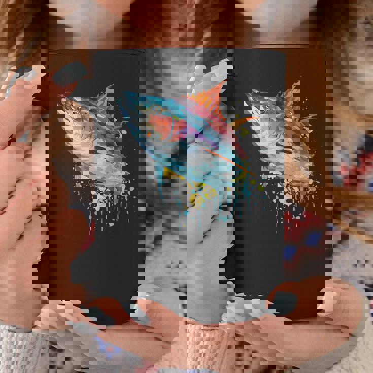 水彩 マグロ 魚 カラフル 海釣り 釣り コーヒーマグ 面白い贈り物