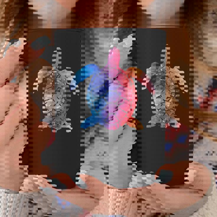 水彩画のようなウミガメのシルエット コーヒーマグ 面白い贈り物