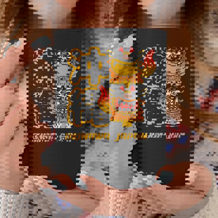 沖縄ジャパン シーサーガーディアンライオンズ 沖縄 日本語漢字 コーヒーマグ 面白い贈り物