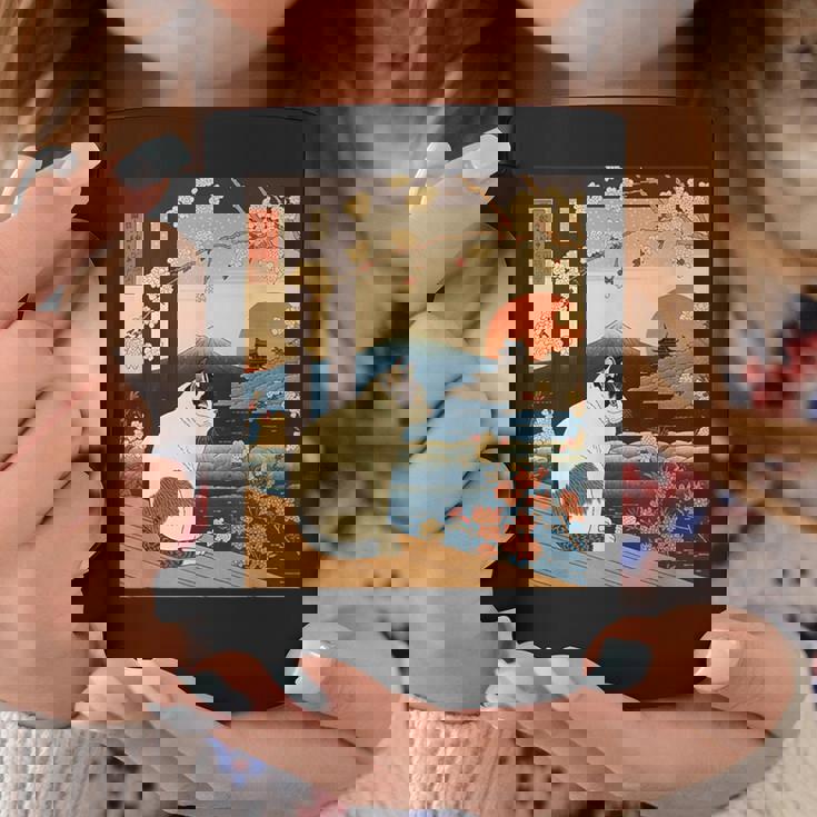 浮世絵 アート 神奈川 ヴィンテージ 日本のタトゥーアート 猫 グラフィック コーヒーマグ 面白い贈り物