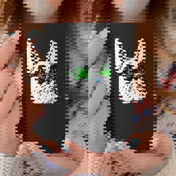 犬のサングラス喫煙420クールな雑草大麻マリファナ コーヒーマグ 面白い贈り物