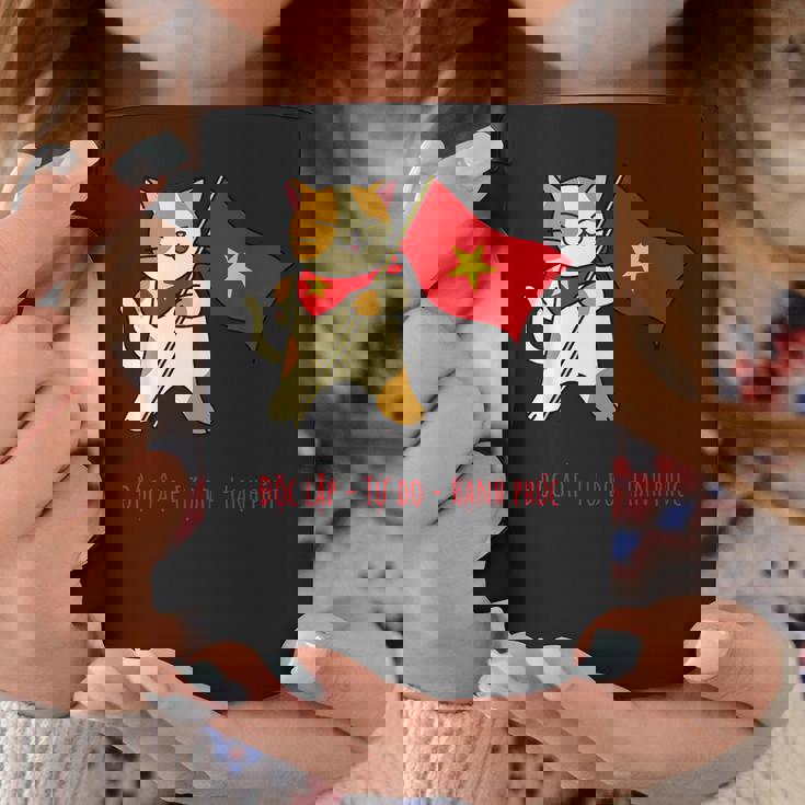 猫 ベトナム国旗 キティ おもしろギフト ブラック コーヒーマグ 面白い贈り物