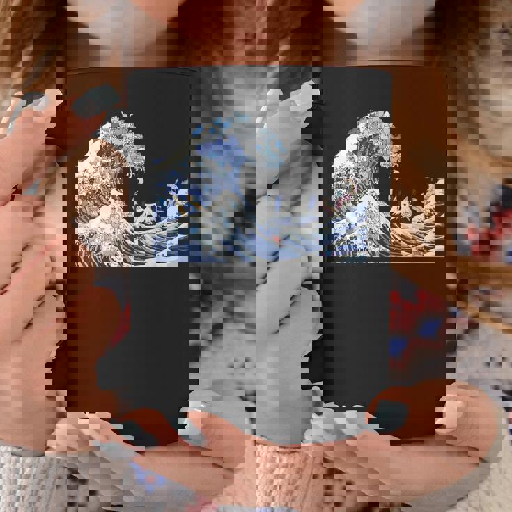 猫がサーフィンをする神奈川の大波 面白い猫の波 かわいい猫、猫好き、かわいい猫 コーヒーマグ 面白い贈り物