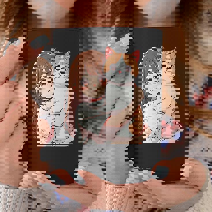 猫と少女 Cat And Girl コーヒーマグ 面白い贈り物