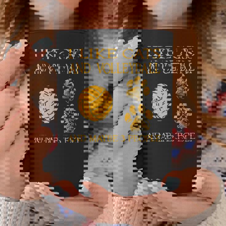 猫やバレーボールが好きで、3人もいるかもしれません。 コーヒーマグ 面白い贈り物